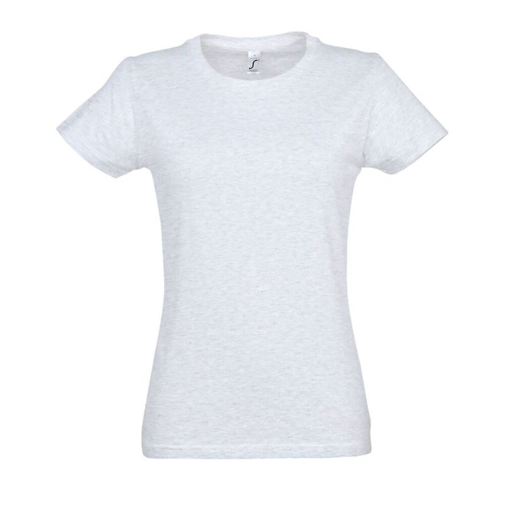 SOLS Womens/Ladies Imperial Heavy Short Sleeve Tee / Ash